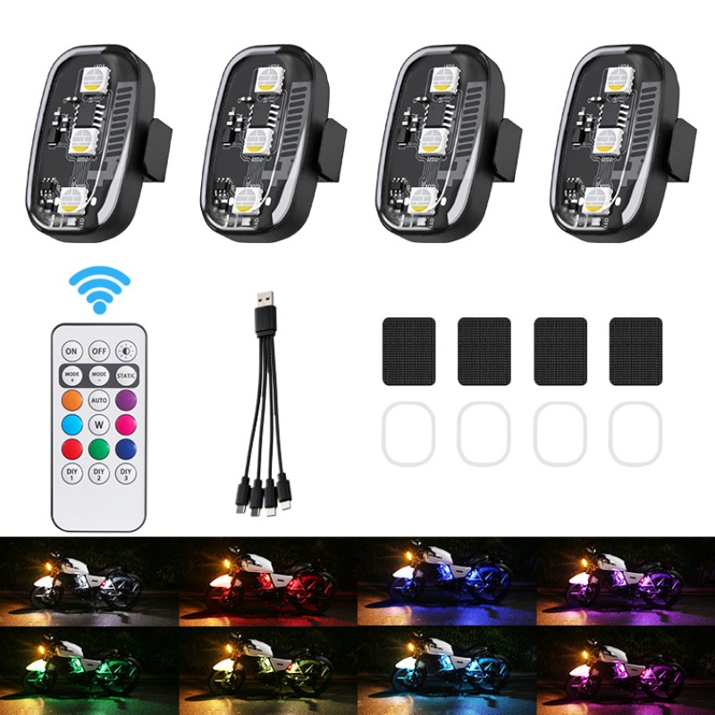 Drone Motorcycle RGB LED Strob - Drone Led Light ulasan dan harga